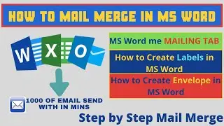 How to MAIL MERGE in MS WORD|Mailing Tab in MS Word| Mail Merge in MS Word