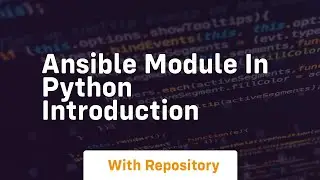 Ansible module in python introduction