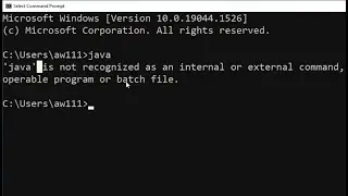 java is not recognized as an internal or external command