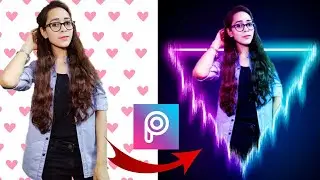 PicsArt Neon Triangle PopOut Effect Photo Editing |PicsArt Photo Editing Tutorial |Neon Light Effect