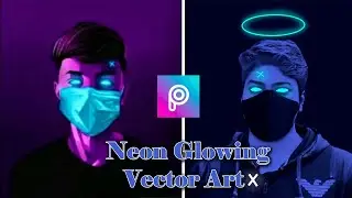 Neon Glowing Vector Art In PicsArt Tutorial || By Photosclip