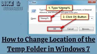 How to Change Location of the Temp Folder in Windows 7