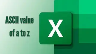 Ascii value of a to z / Ascii code of a to z in Excel