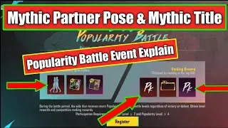 Popularity Battle Event Explain In PUBG | Get Permanent Mythic Partner Pose, Mythic Title And More