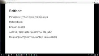 1.Machine Learning : Kurssin aloitus In Finnish