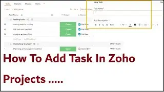 How To Add Task In Zoho Projects