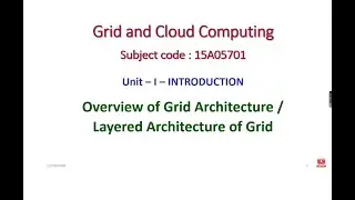 Overview of Gird Architecture|Grid and Cloud Computing|15A05701|Unit-1 -Layered Grid Architectecture