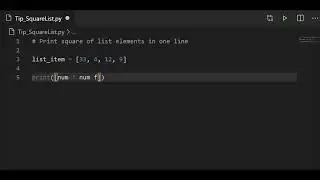 Python tip in 1 line - Square of list elements #shorts