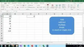 Excel Tips  & Tricks- Multiply,Add,Subtract And divide in excel on Single click