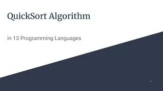 QuickSort Algorithm in 13 Programming Languages