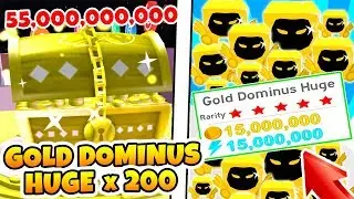 СИМУЛЯТОР ПИТОМЦЕВ 200 GOLD DOMINUS HUGE! РЕКОРД  ДОМИНУС СУНДУК ЗА 2 МИНУТЫ ROBLOX PET SIMULATOR