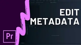 Edit and Manage Metadata in Premiere Pro CC