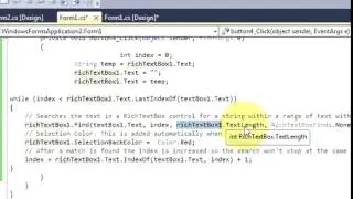 C# Tutorial 26  Search and highlight text in Textbox or richTextBox in C#