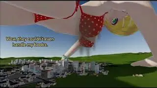 MMD Giantess Rin Boob Crushes City - Part 8