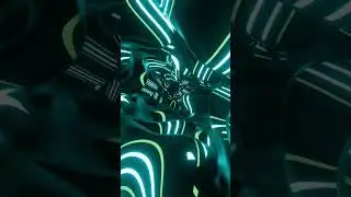 Abstract Background Video 4k VJ LOOP NEON Green Teal Metallic Tunnel Calm Screensaver Visual ASMR