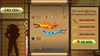 Shadow Fight 2 The Most Powerful Fire and Lightning Ornamental Sabers