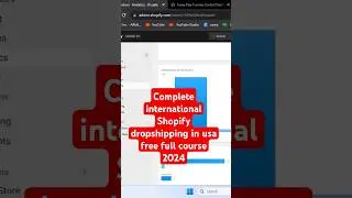 Shopify international dropshipping full course 2024 #shopifycourse