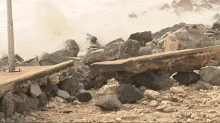 Crescent Beach littered with debris after Tropical Storm Nicole