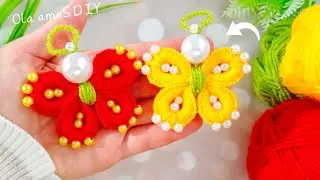 It's so Beautiful ☀️ Superb Butterfly Making Idea with Yarn- You will Love It- DIY Woolen Butterfly