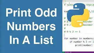 Print Odd Numbers In A List | Python Example