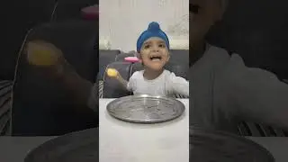 cute Abhi eating mango kulfi