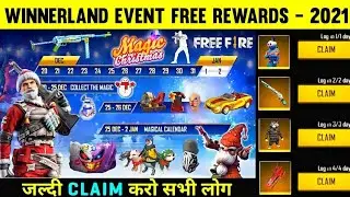 FREE FIRE WINTERLAND EVENT 2021 | CLAIM FREE WINTERLAND REWARDS | WINTERLAND CALENDER FREE FIRE