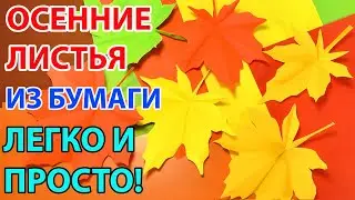 ОСЕННИЕ ЛИСТЬЯ ИЗ БУМАГИ оригами СУПЕР ЛЕГКИЙ СПОСОБ Autumn leaves ORIGAMI