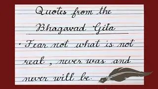 Cursive writing for beginners, quotes from Gita, beautiful handwriting a to z 