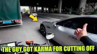 THE GUY GOT KARMA FOR CUTTING OFF. Bad drivers series 2024