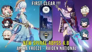 C0 Ayaka Freeze and C0 Raiden National | NEW Genshin Impact Abyss 4.8 Floor 12 9 Stars