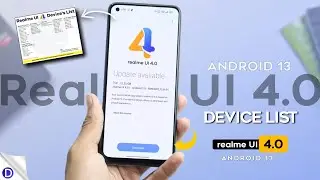 Realme Android 13 New Update | realme UI 4.0 Device List | realme Android 13 Update for realme ⚡⚡