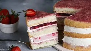 STRAWBERRY CAKE / Detailed strawberry mousse cake RECIPE