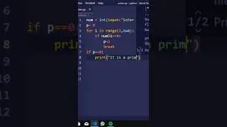 Python program to find a number is Prime or Not.