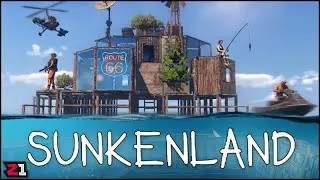 WATERWORLD Survival WITH Evil Zombie People ?! Sunkenland [E1]