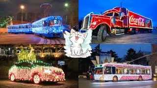 Новогодние машинки. Транспорт для детей