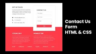 Contact Us Form Using HTML and CSS | Responsive Contact Page