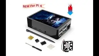 for Raspberry Pi 4 Case 3.5 inch Touch Screen with Built-in Fan and Cooling Heatsink (Black)