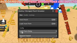 Arceus x,Hydrogen and Fluxus Strongest Punch simulator script 💪