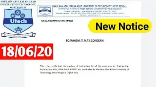 MAKAUT UNIVERSITY NEW NOTICE (18th June, 2020)