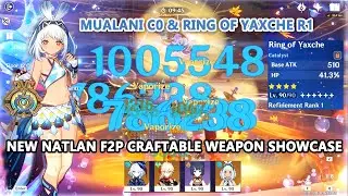 Mualani C0 & Ring of Yaxche R1 New Natlan F2P Craftable Weapon : 5.0 Abyss & Open World Showcase