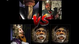 WAZIR LIONHEART VS PHILIPP AND 2 MARSHALLS | Stronghold Crusader Ai Battle