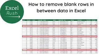 How to remove blank rows in one shot in between data in Excel