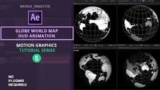 Globe World Map Hud Animation in After Effects  | No Plugin Required