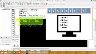 frequency of characters in a string in c++ | string handling in c/c++