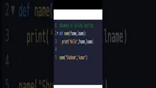 Example of calling function in python 