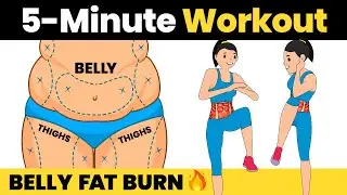 5 Min BELLY FAT BURN 👀 Look in Mirror 👀 Standing Exercises To Lose Belly Fat Fast at Home