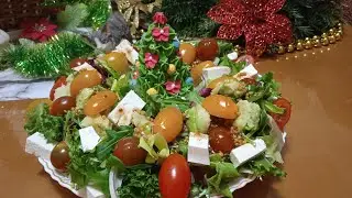 Легкий салат и тарталетки с икрой на праздничный стол!