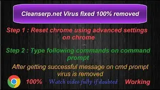 How to Remove cleanserp.net redirect from chrome 100% sure (removable) with proof