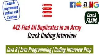 Find All Duplicates in an Array Java | LeetCode 442 Solution | Crack FAANG | Crack Coding Interview