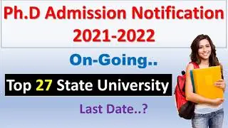 PhD admission 2021 in State University | PhD Admission Notice 2021 in State University